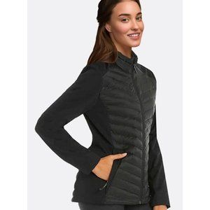 32 Degrees DOWN filled black lightweight zip front jacket size Small